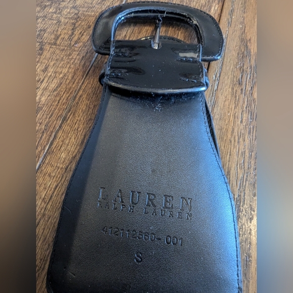 Lauren Ralph Lauren Black Patent Leather Waist Cincher Belt Sz S Fits S/M - Picture 4 of 10